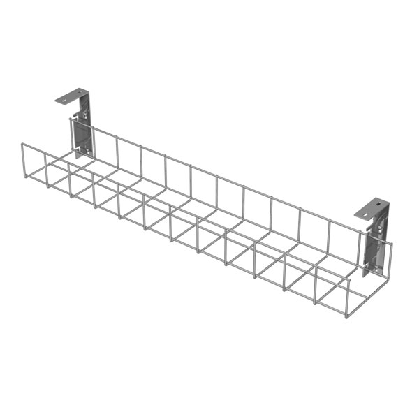 1220mm long Cable Tray - Silver - with Small brackets